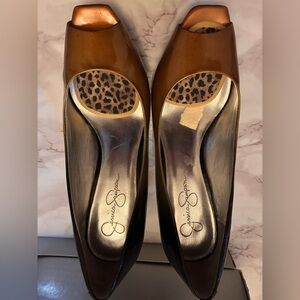 Jessica Simpson Degrade Patent Peep-Toe Heels - Size 8.5M